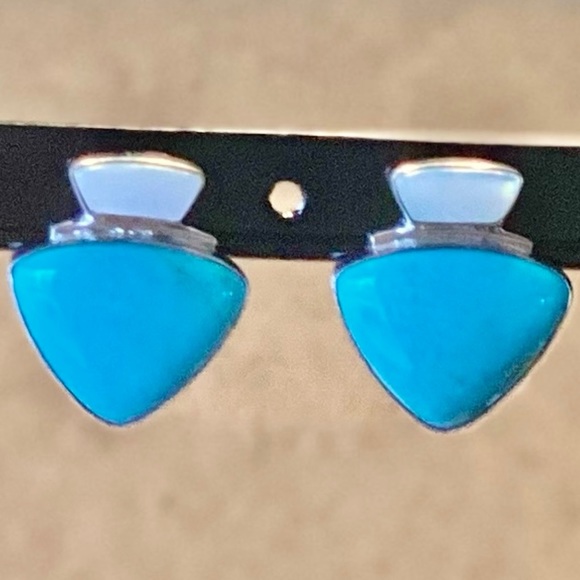 Jewelry - FINAL PRICE**NEW Turquoise Moonstone Sterling Earrings DRT